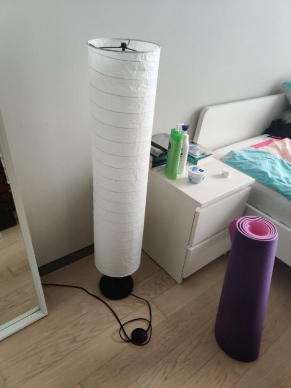 IKEA HOLMO Floor lamp, white, inclusive bulb, Furniture ...