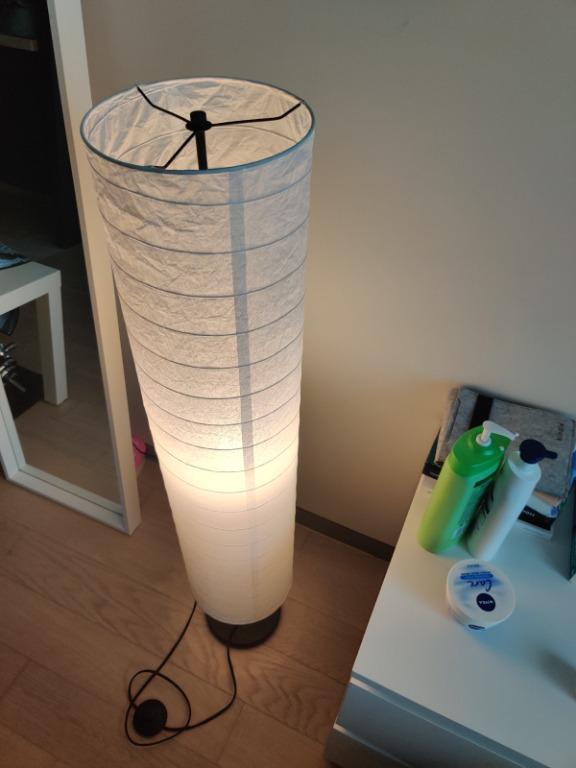 IKEA HOLMO Floor lamp, white, inclusive bulb, Furniture & Home Living
