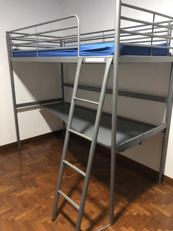 Ikea Loft Bed Frame With Desk Top Furniture Beds Mattresses On Carousell