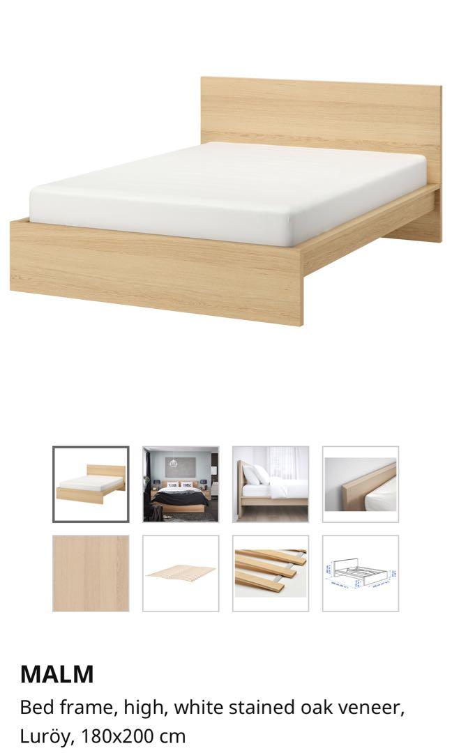 IKEA Malm Double Bed with Mattress, Furniture & Home Living, Furniture