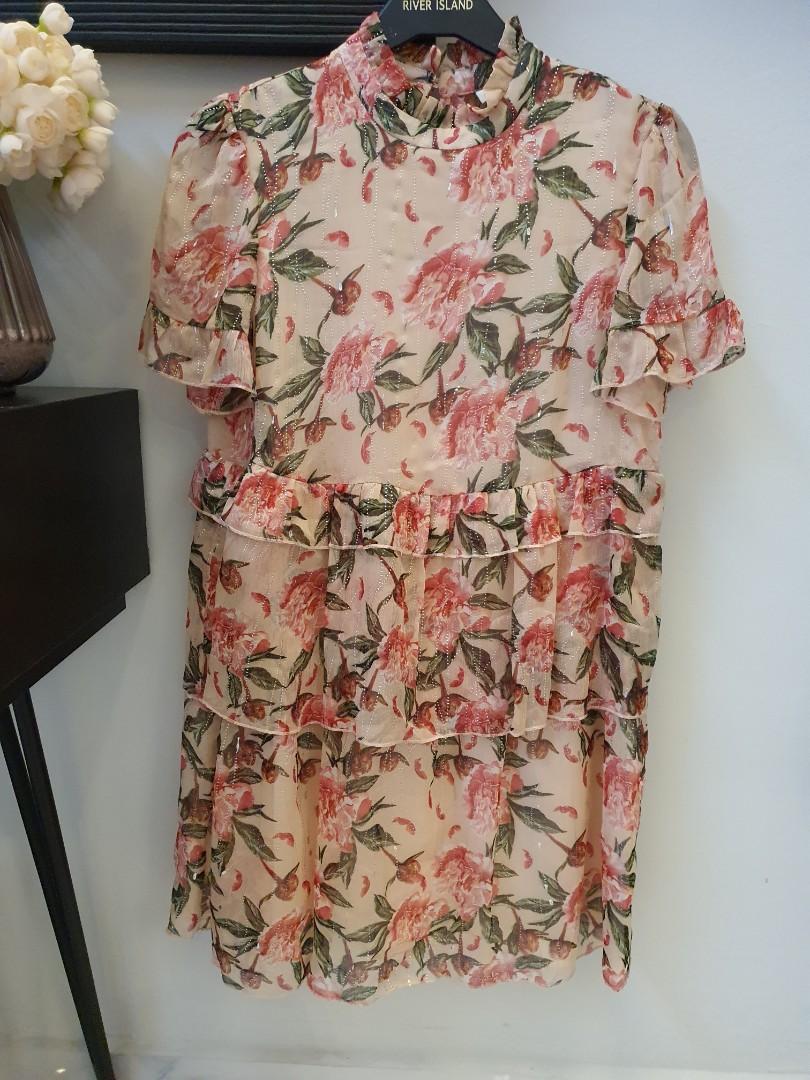 Instock River Island Rose Metallic Dress Women S Fashion Clothes