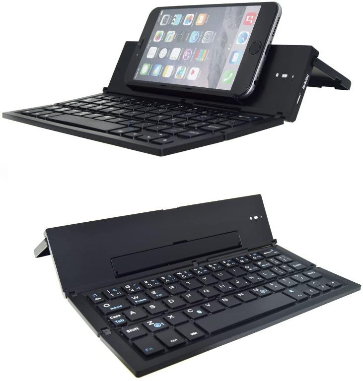Geyes Folding Bluetooth Keyboard, Foldable Wireless Keyboard with Portable  Pocket Size, Aluminum Alloy Housing, for iPad, iPhone,Android Devices, and