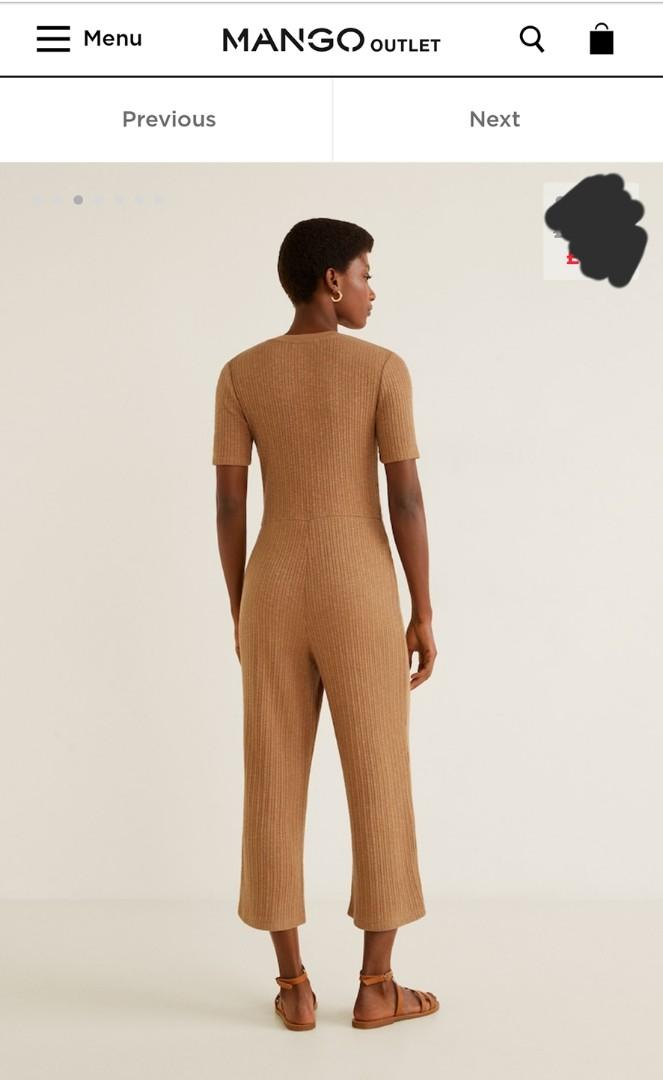 Mango ribbed knit jumpsuit discount