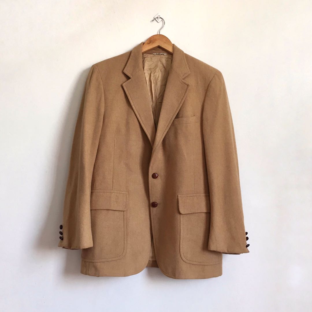 MENS VINTAGE BLAZER/SPORT COAT 100 CAMEL HAIR, Men's Fashion, Coats