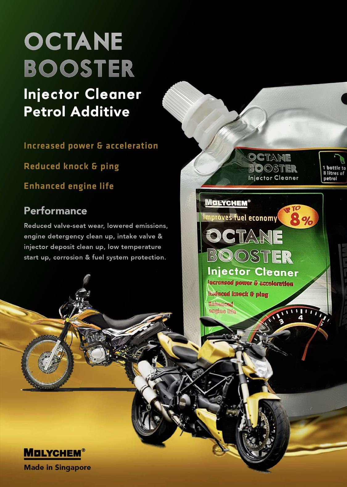 Molychem Octane booster injector cleaner save 25 petrol, Motorcycles