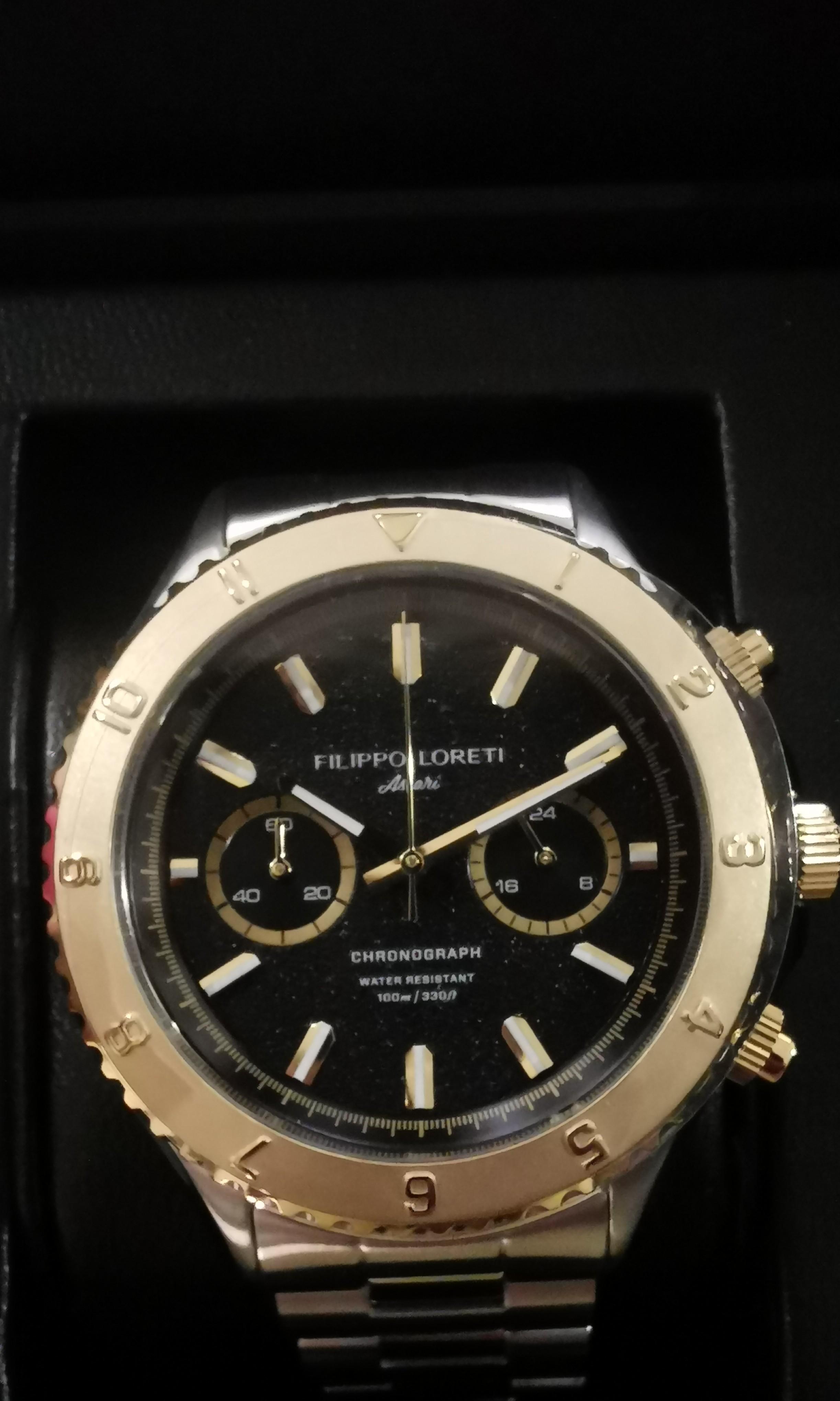 Ascari two tone store gold steel link