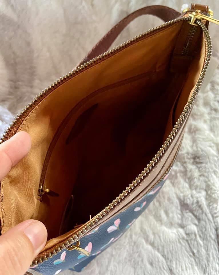 fossil evie leather crossbody bag