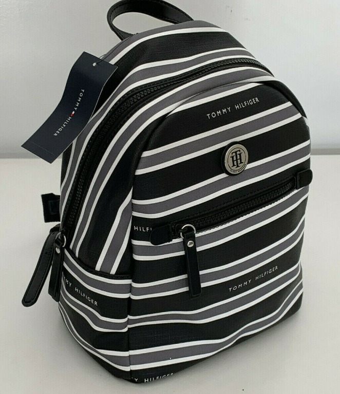 tommy hilfiger black and white bag