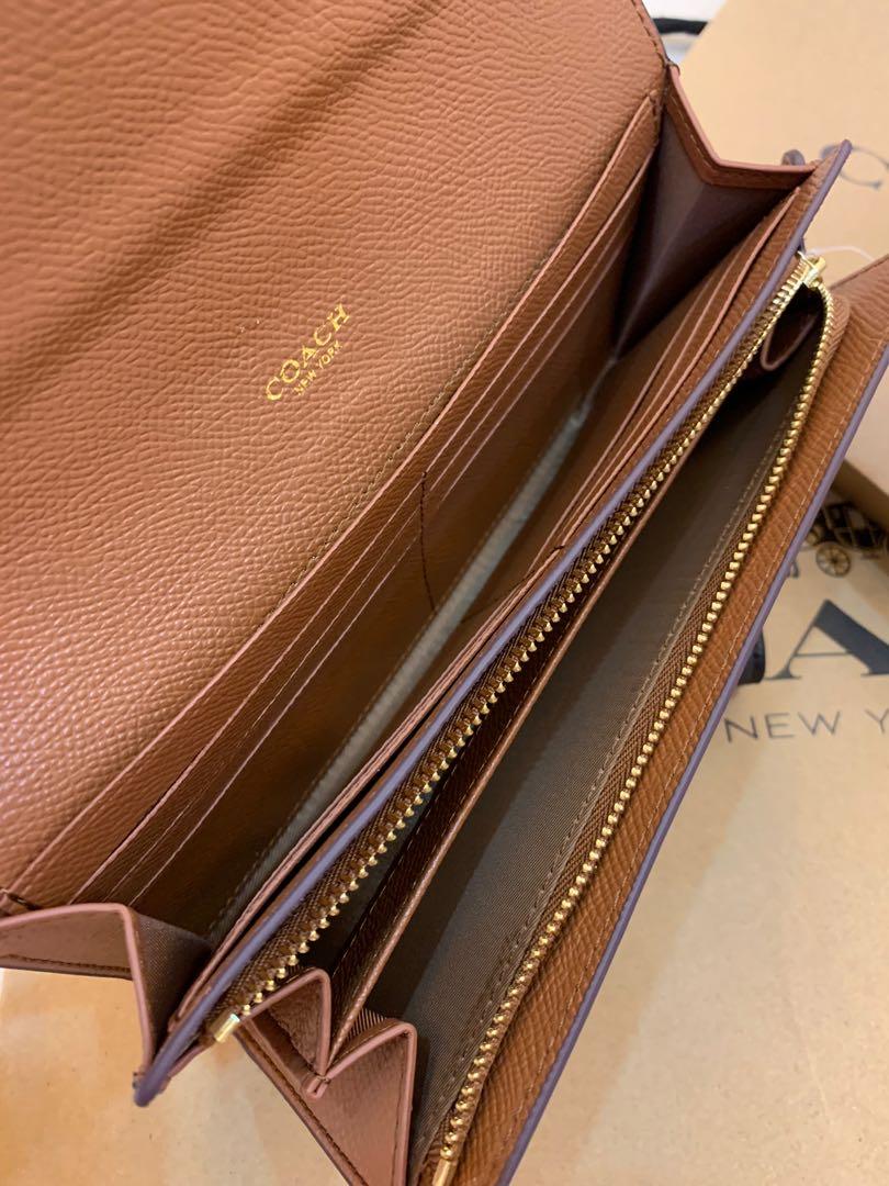 Ready Stock authentic coach 54022 women slim wallet envelope in signature canvas