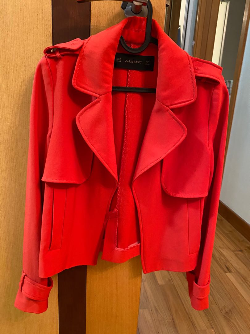 zara red jacket