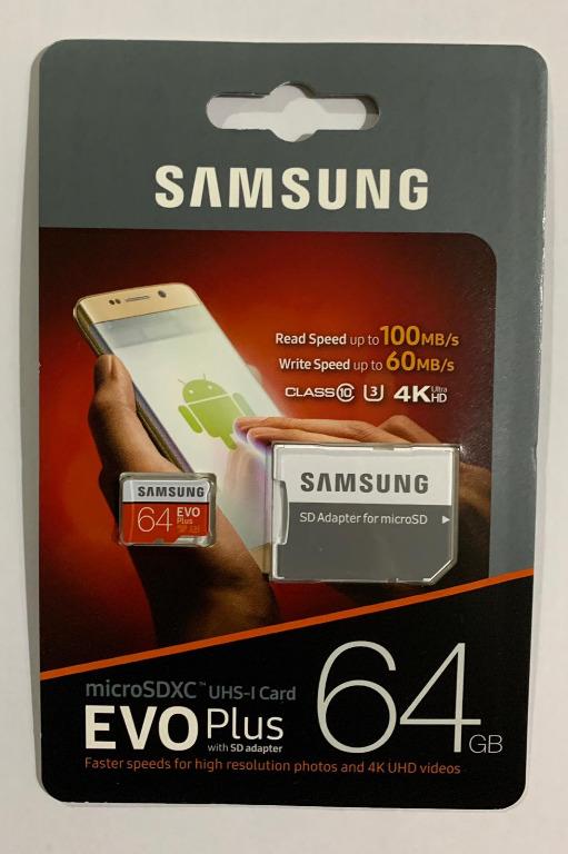 Samsung 64gb Micro Sd Evo Plus Memory Card Class10 Mobile Phones Tablets Mobile Tablet Accessories Mobile Accessories On Carousell