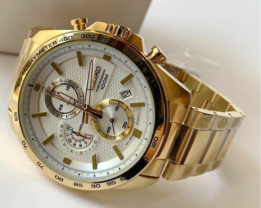 Seiko Chronograph Tachymeter Gold Stainless Steel Men Watch, Men's Fashion,  Watches & Accessories, Watches on Carousell