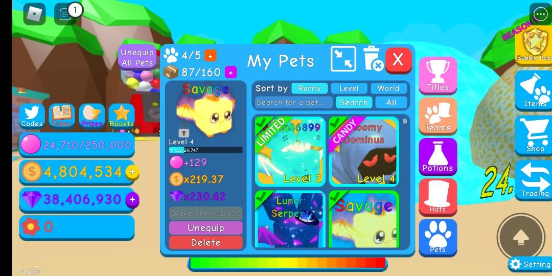 Codes In Bubble Gum Simulator For Pets