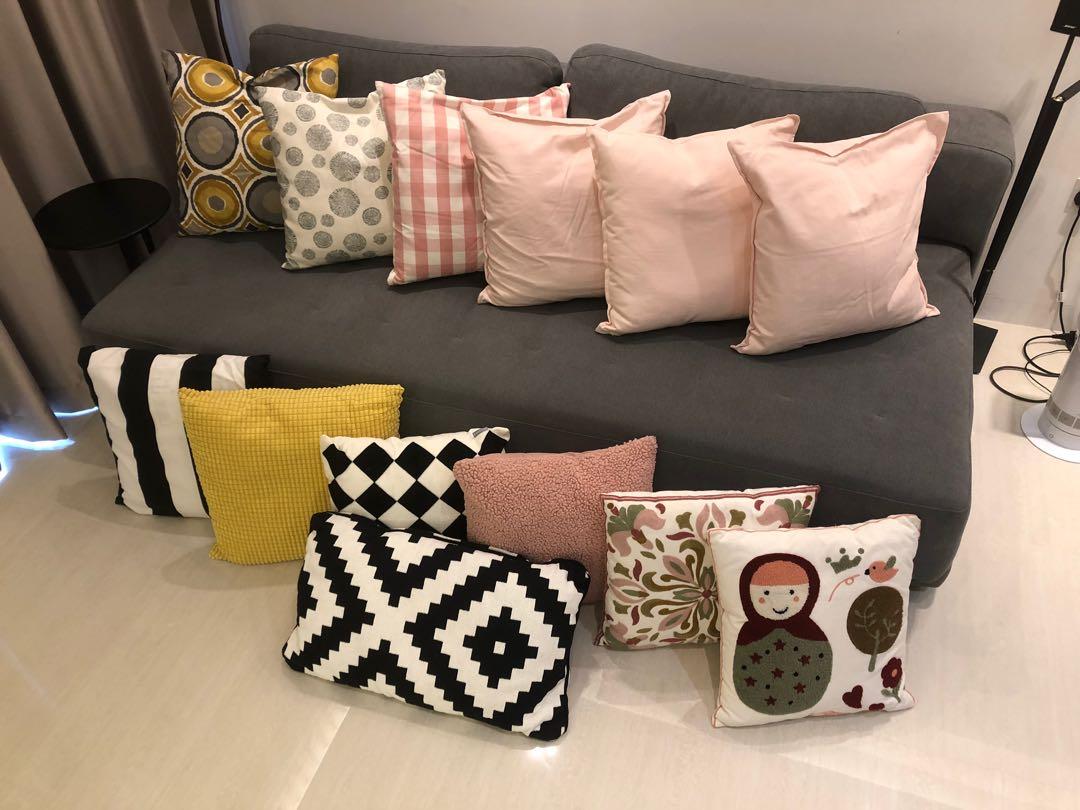 Sofa Cushion Furniture Home Decor Cushions Linen On Carousell