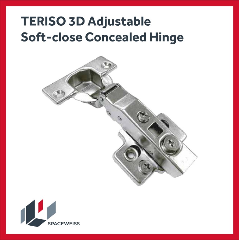 Teriso 3D Adjustable Soft Close Concealed Hinge (Spaceweiss), Furniture ...