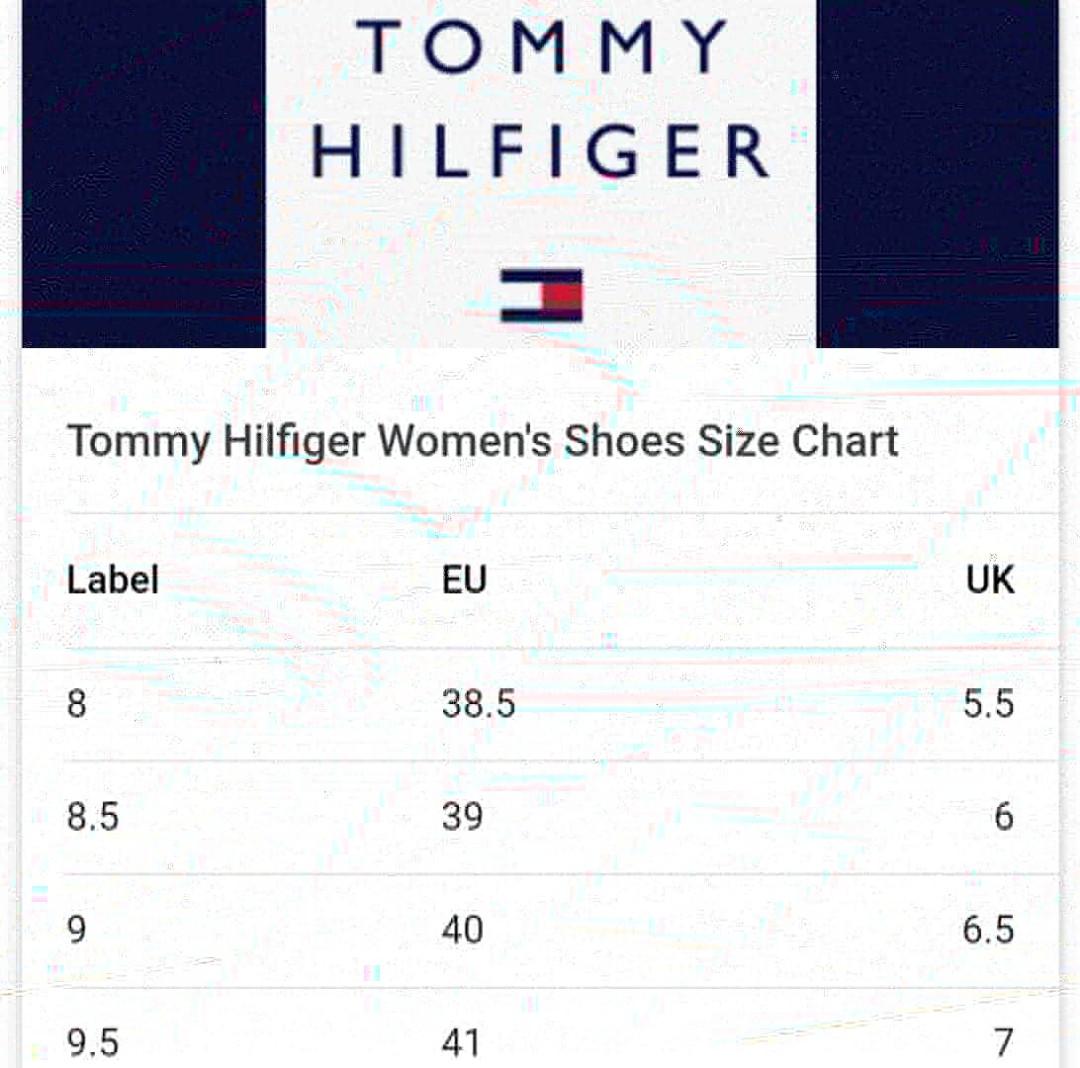 tommy hilfiger size chart india