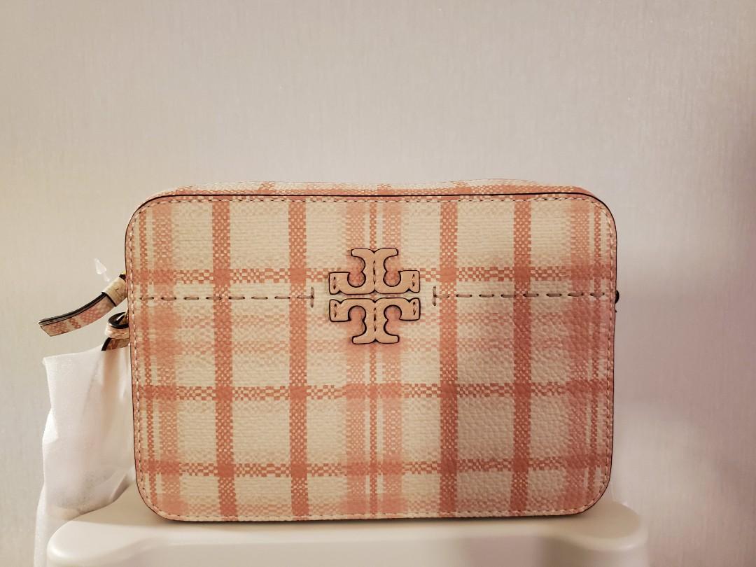 Tory burch mcgraw plaid camera bag cheap