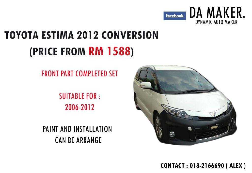 TOYOTA ESTIMA 2012 CONVERSION FRONT BUMPER, Auto Accessories on Carousell