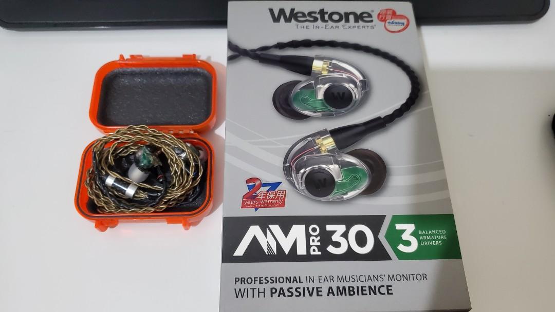 Westone AM pro 30 earphone 3單元耳機, 興趣及遊戲, 音樂、樂器& 配件