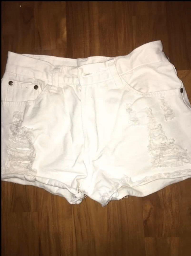 White ripped shorts clearance