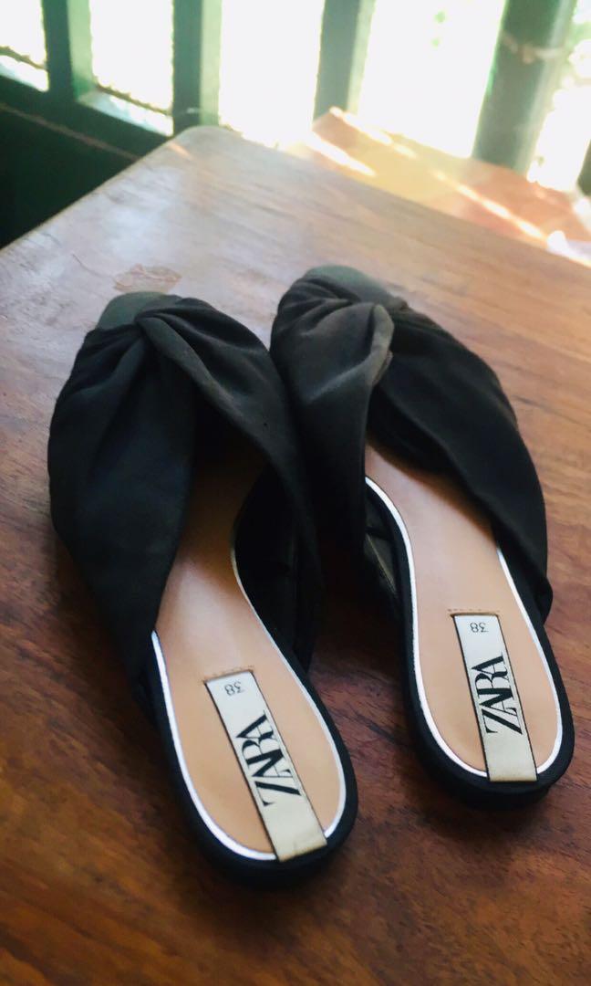 zara black flats