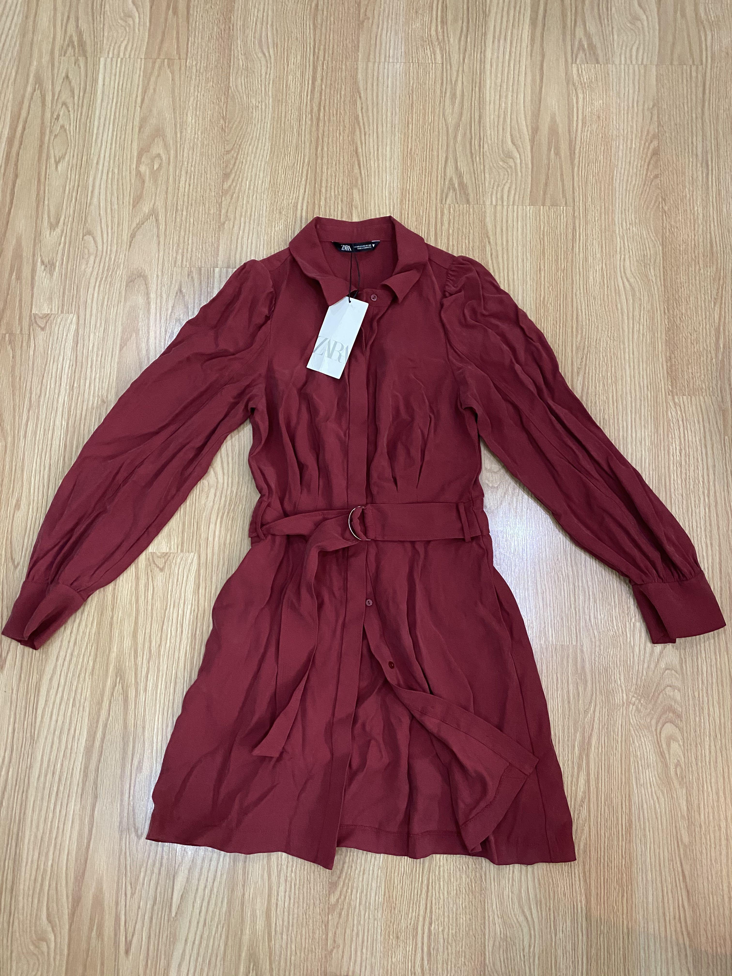belted dress zara