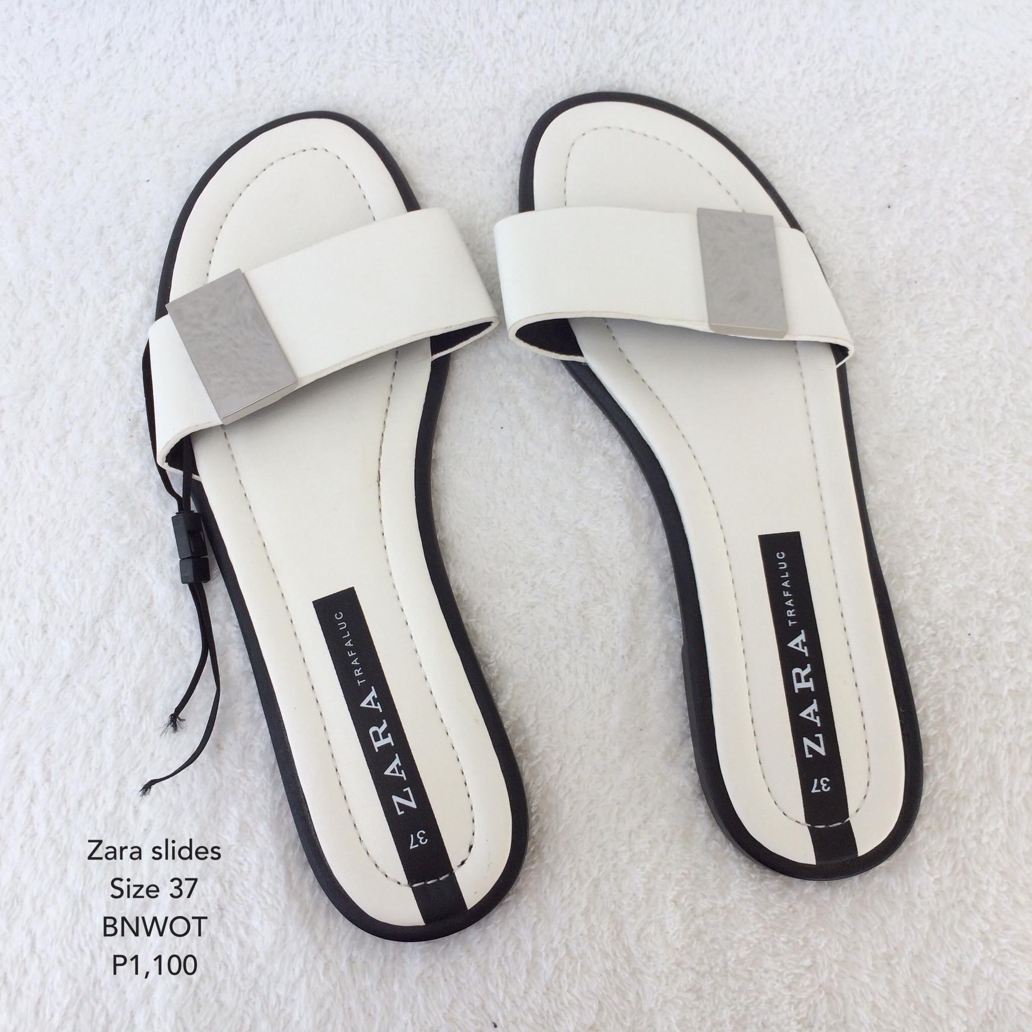 zara white slides