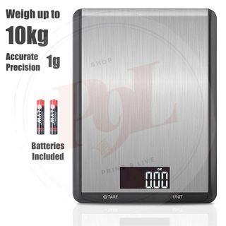 10kg/1g Kitchen Scale Digital Weighing Scale – Lightweight Large LCD Display Food Scale Waterproof – Brand New – Batteries Included