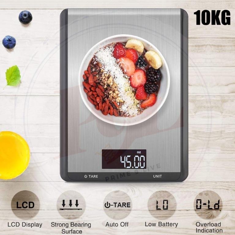 1pc Battery Powered Food Baking Scale, Waterproof Stainless Steel Kitchen  Weighing Tool For Cooking