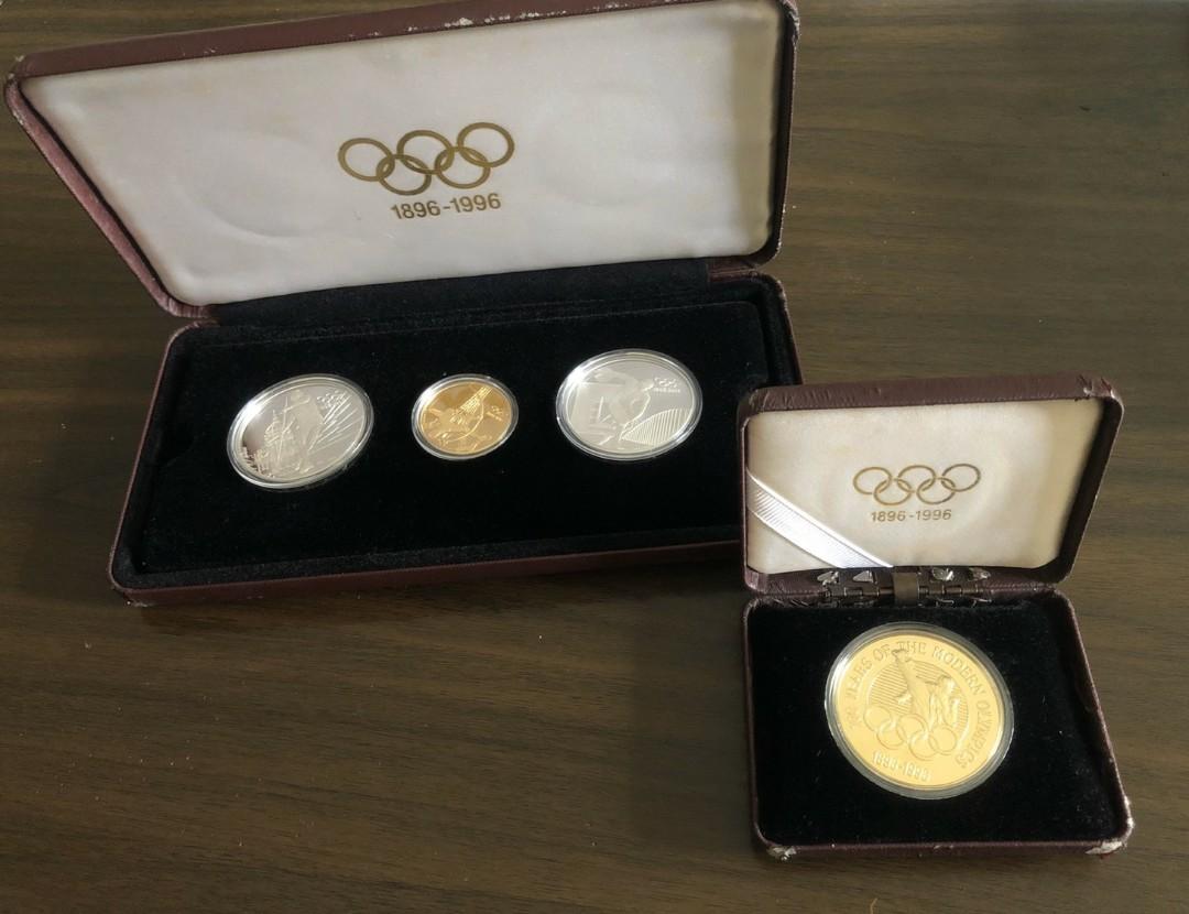 1896~1996百年奧運紀念金銀幣共2組1套~只剩單枚盒裝紀念幣 照片瀏覽 1