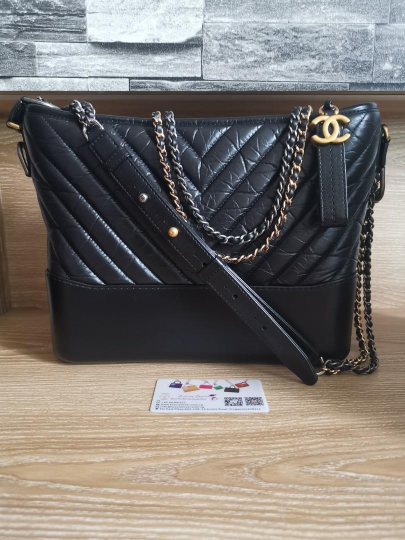 1000% AUTH! w/RECEIPT🤍 20S Chanel Gabrielle Chevron White 🤍 Hobo Shoulder  Bag