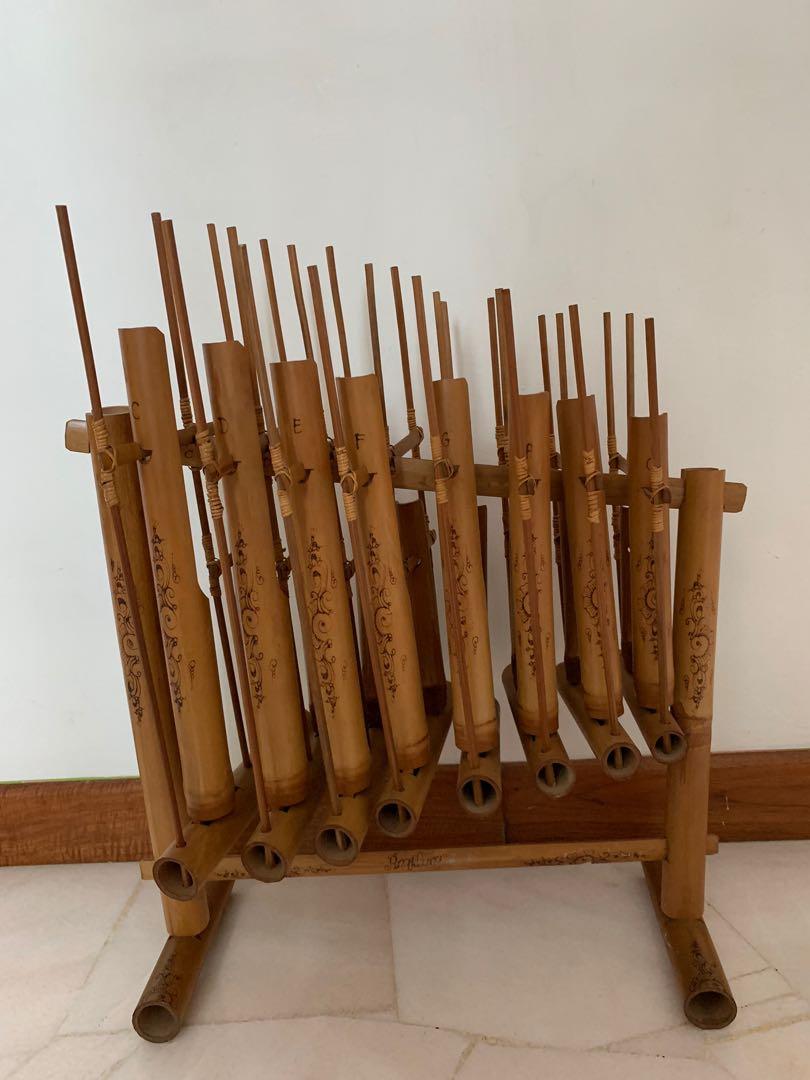 Angklung Bamboo Musical Instrument H66cm x L50cm, Hobbies & Toys ...