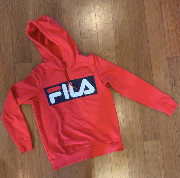 Red hot sale fila hoodie