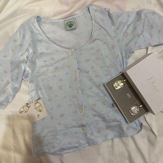 Blue Floral Button Up Shirt