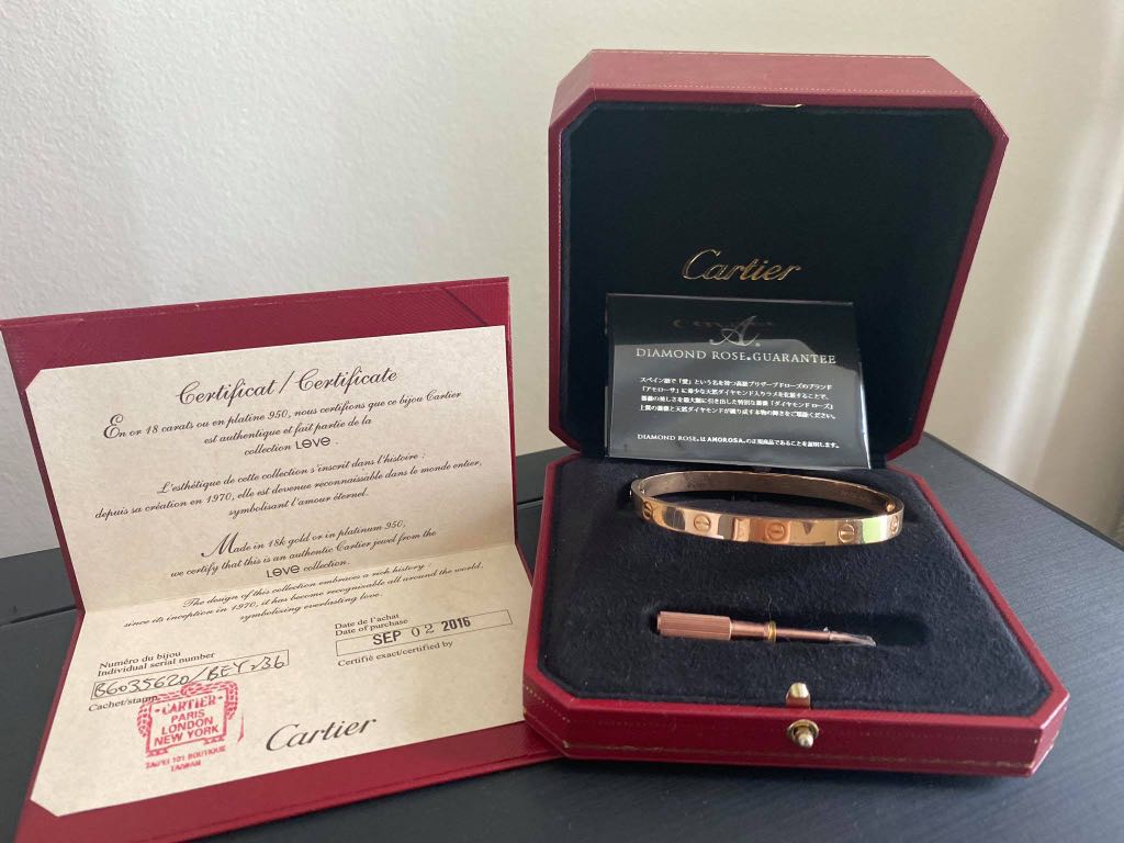 cartier bracelet certificate