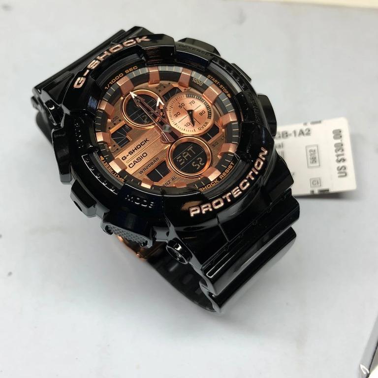 G shock glossy black and gold store