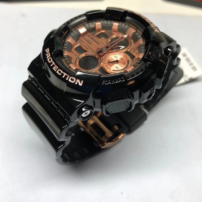 G shock glossy on sale black and gold