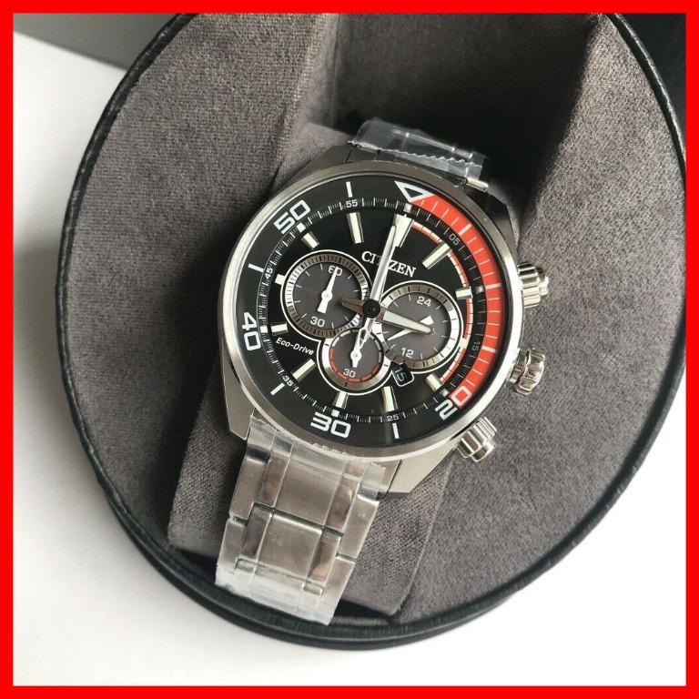 Citizen Eco Drive Solar Chandler Chrono Black and Silver Stainless