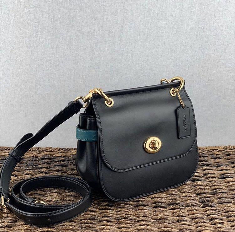 Coach Jace Crossbody Ostrich in Black