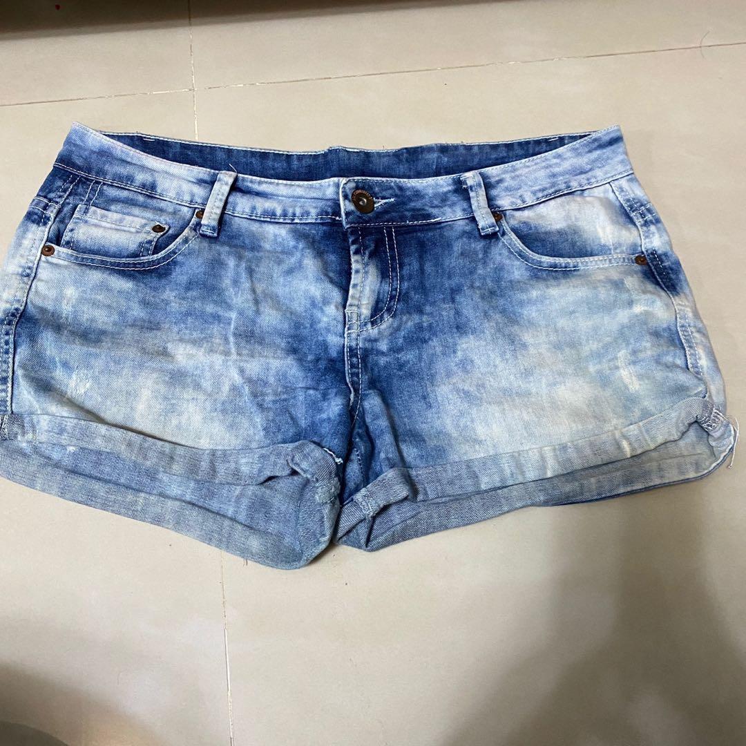 Denim tie dye shorts Clearance