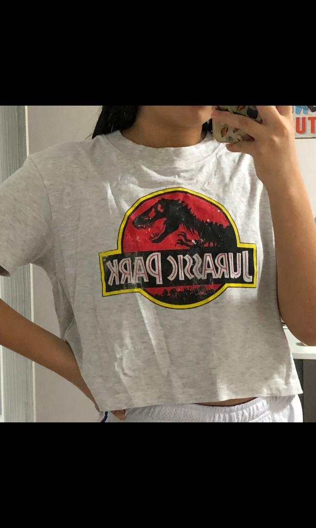Cotton on Jurassic park shirt crop top 