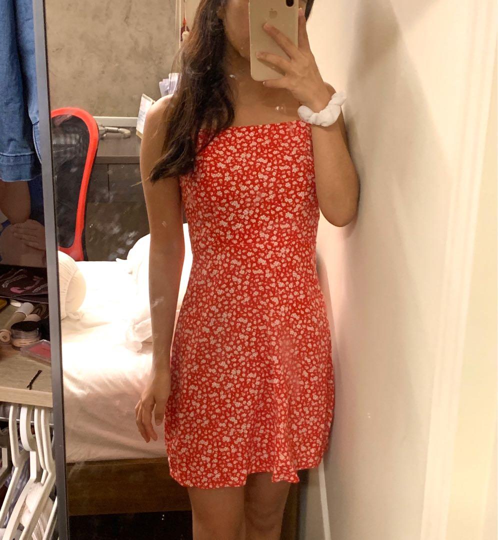 Cotton on red floral dress, Women's Fashion, Dresses u0026 Sets, Dresses on  Carousell