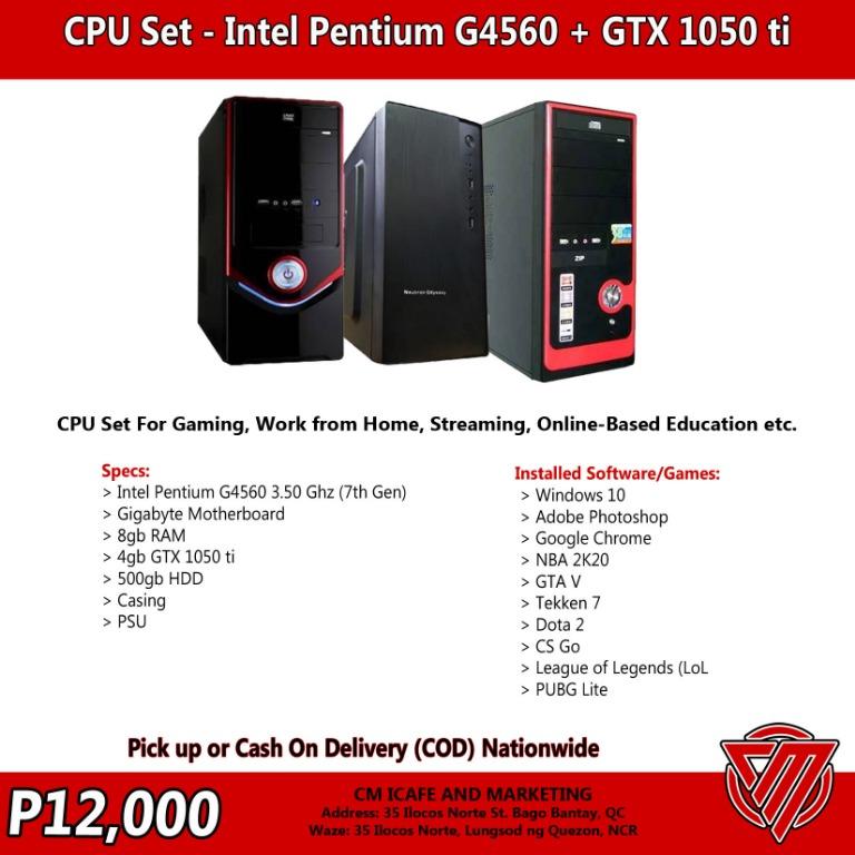 G4560 1050ti sales