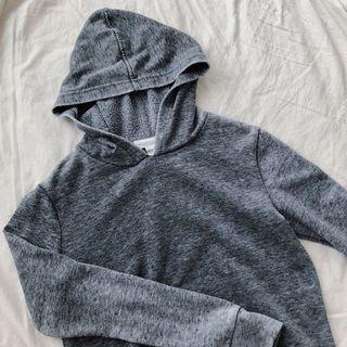 FOREVER 21 Acid Wash Bleached Marled Grey Fleece-Lined Hoodie