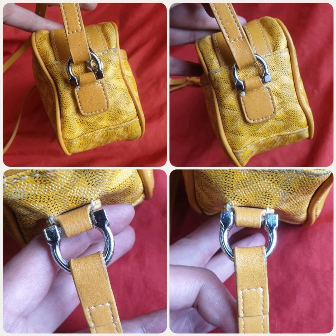 🛑Goyard Yellow Chevron Printed Camera Sling Body Bag, Luxury