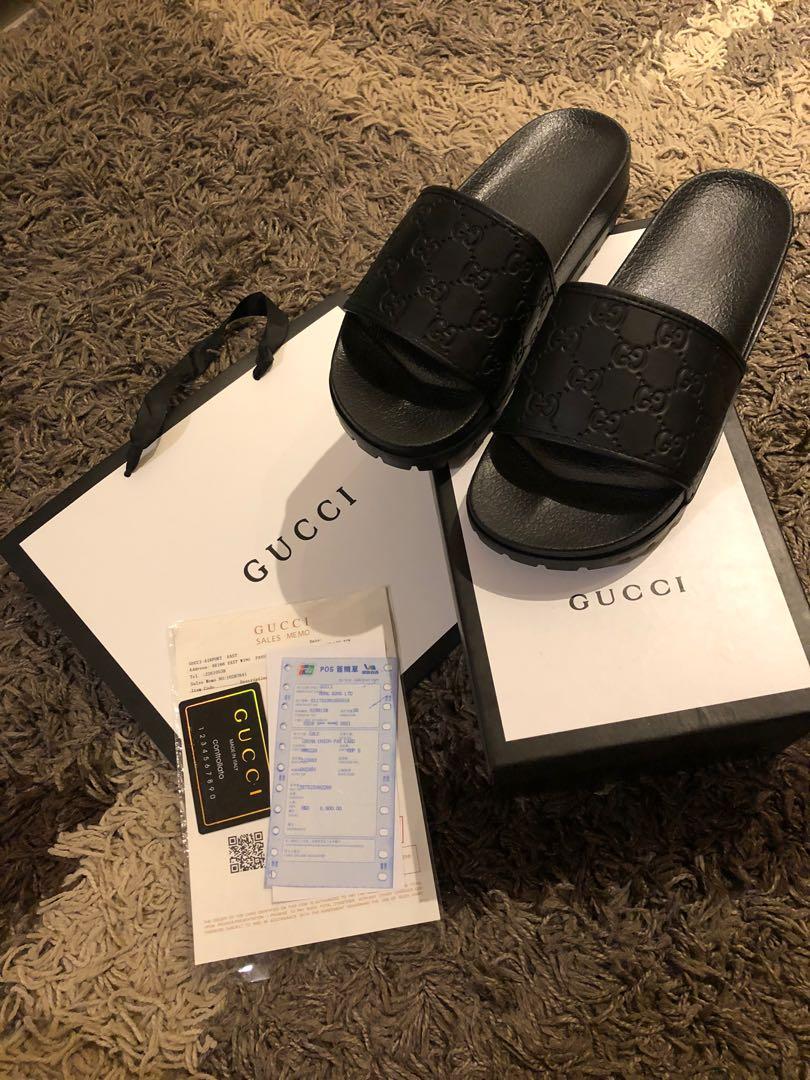 Gucci rubber slides on sale sale