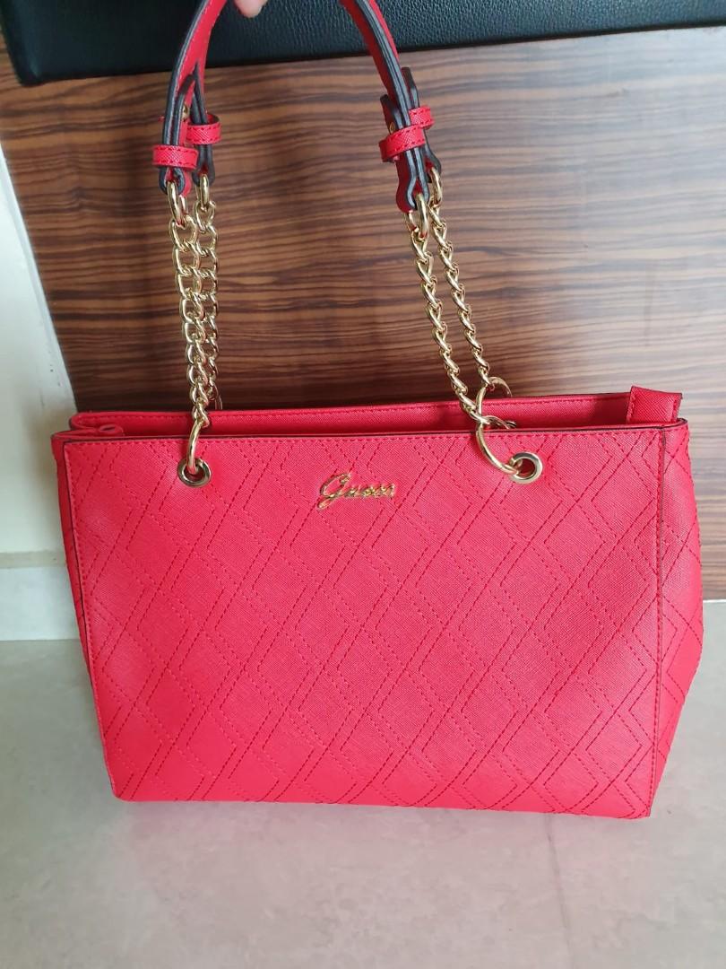 guess red tote bag