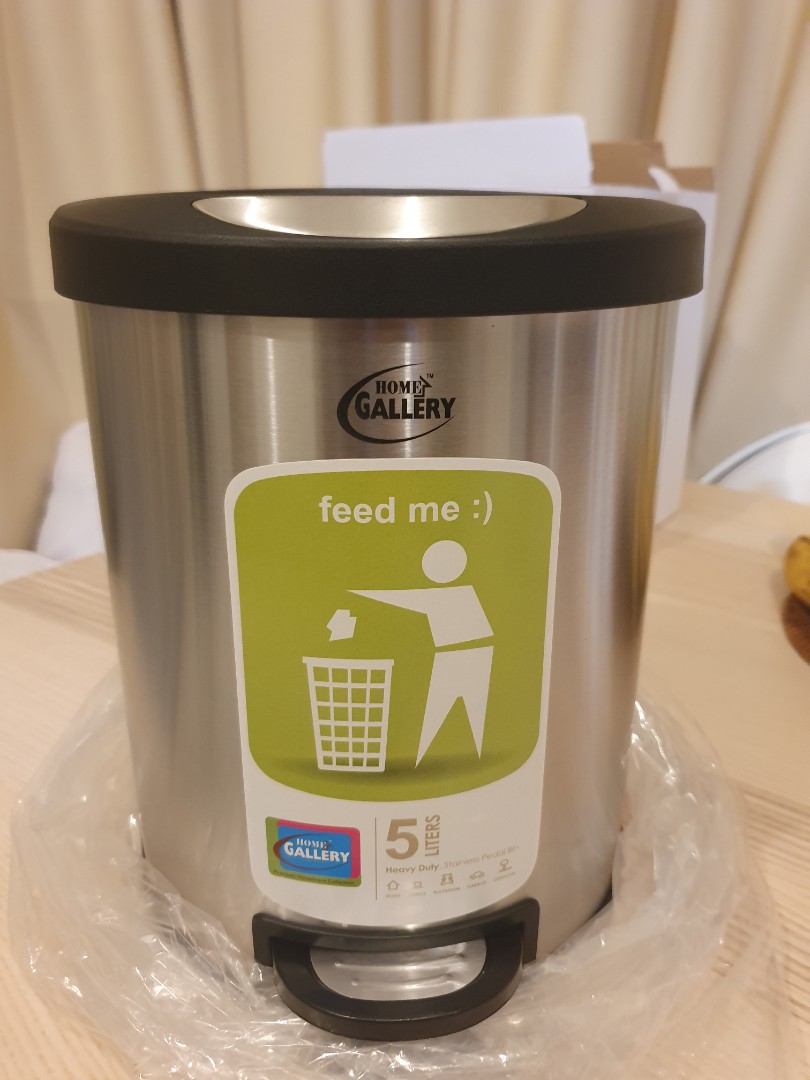 Home Gallery Trash Can 5L (stainless steel), Furniture & Home Living