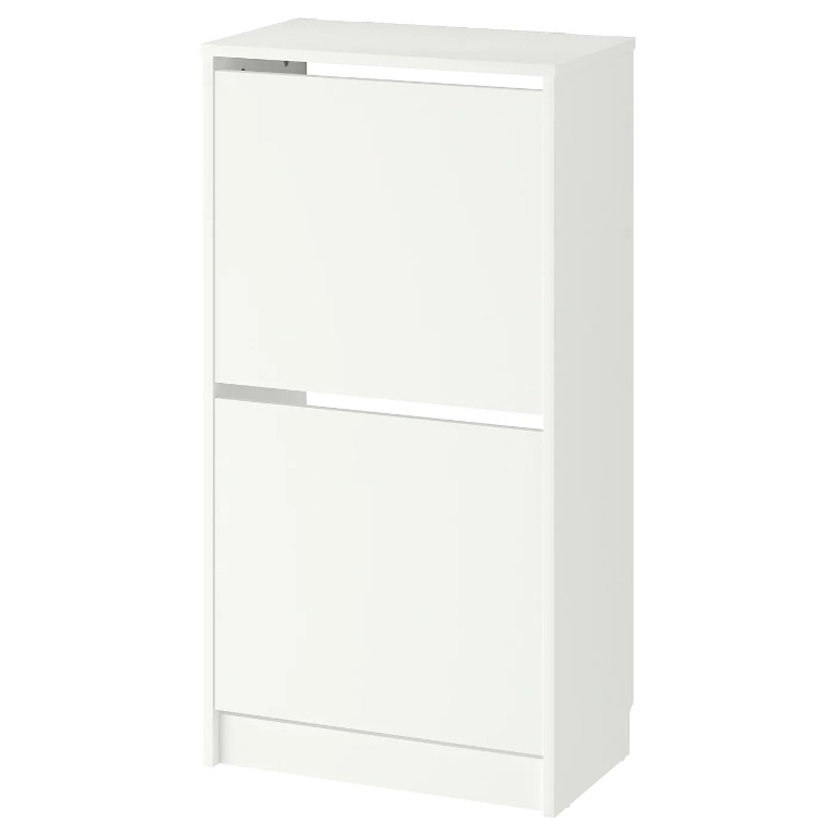 Ikea Bissa Shoe Cabinet With 2 Compartments White 49x93 Cm Furniture Shelves Drawers On Carousell