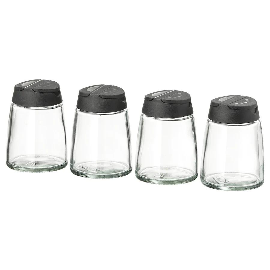 Ikea Spice Jar, Glass, Black, 18 cl 18 Pcs, Furniture & Home ...